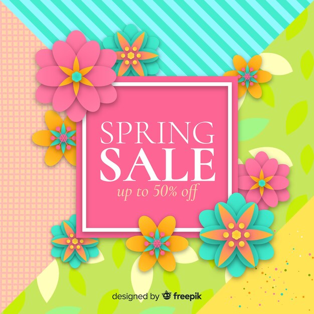 Colorful spring sale background