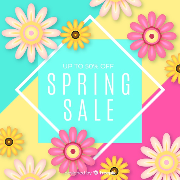 Colorful spring sale background