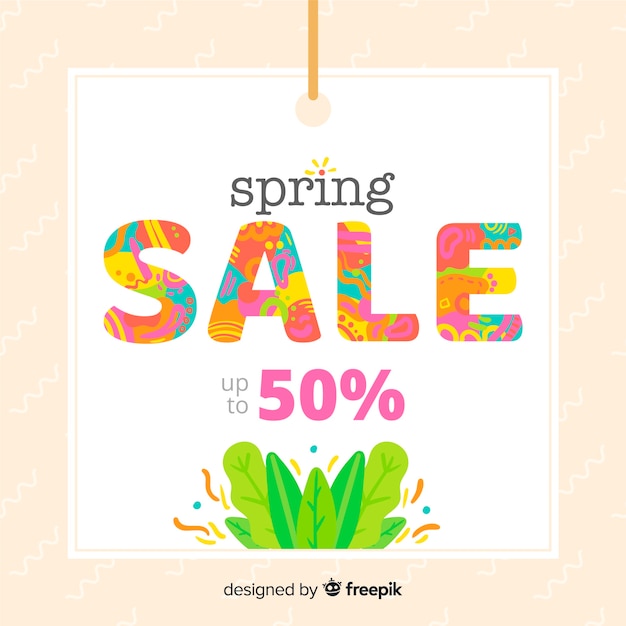 Free vector colorful spring sale background