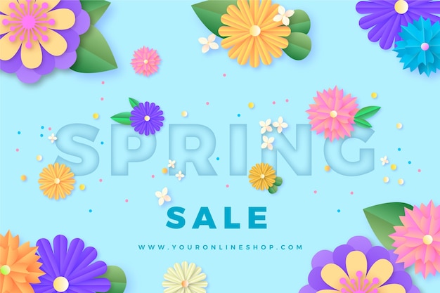 Free vector colorful spring sale in paper style