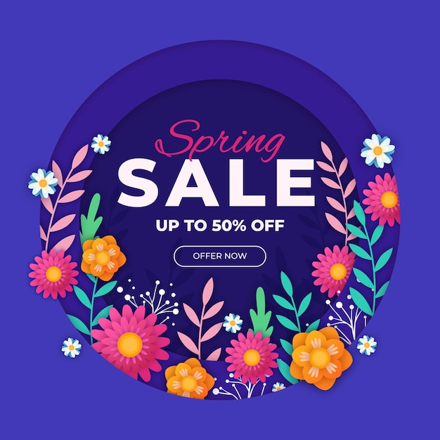 Colorful springs sale in paper style