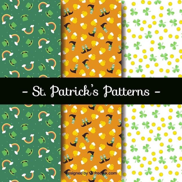 Colorful st patrick's day pattern collection