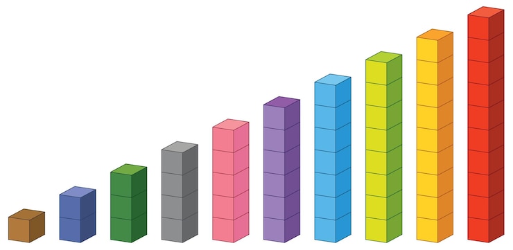 Free Vector colorful stacked blocks in ascending order