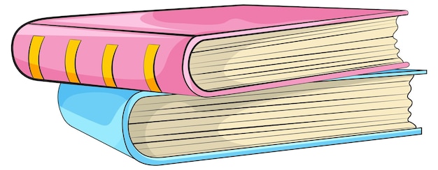 Colorful stacked books illustration