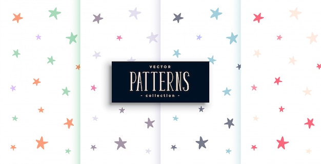 colorful stars pattern set