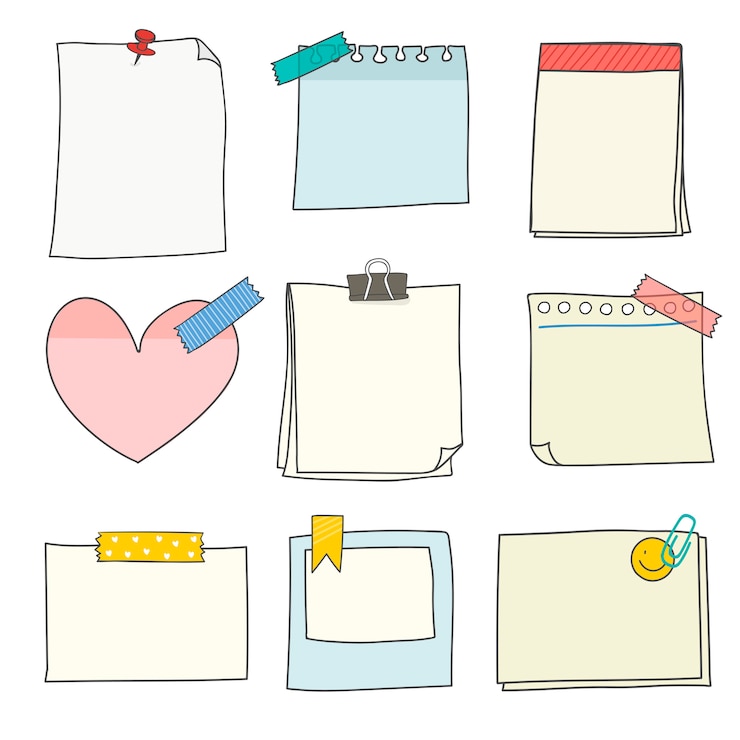 Free Vector colorful stationery supplies collection