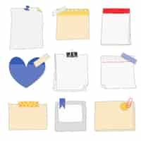 Free vector colorful stationery supplies collection