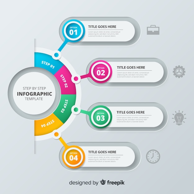 Colorful step infographic template