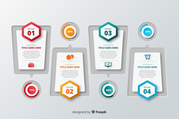 Colorful step infographic template