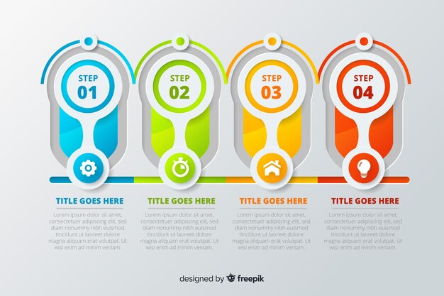 Colorful step infographic template