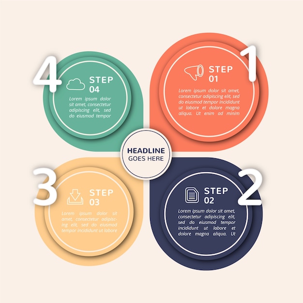 Colorful steps infographic