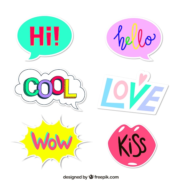 Colorful sticker set