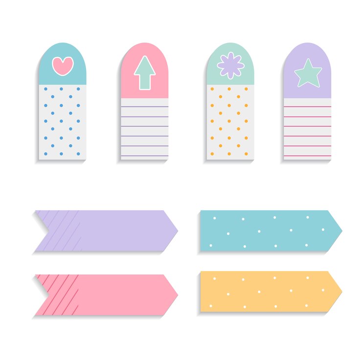 Free Vector colorful sticky note set