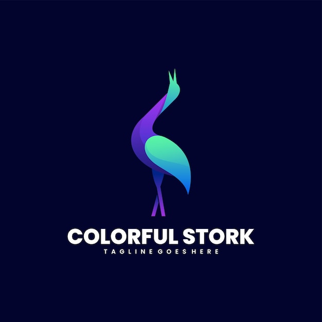 Free vector colorful stork colorful logo design