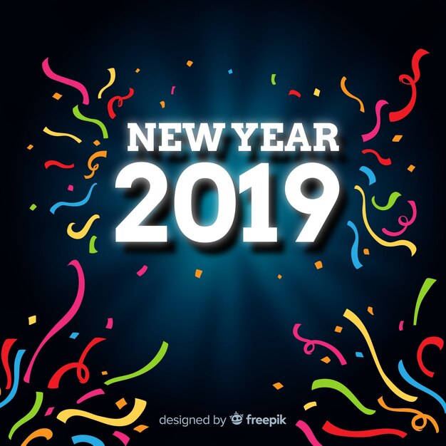 Colorful streamer new year background