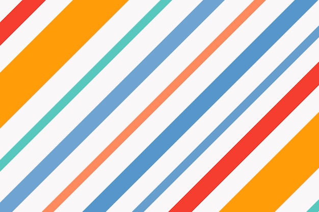 Colorful striped background, orange cute pattern vector