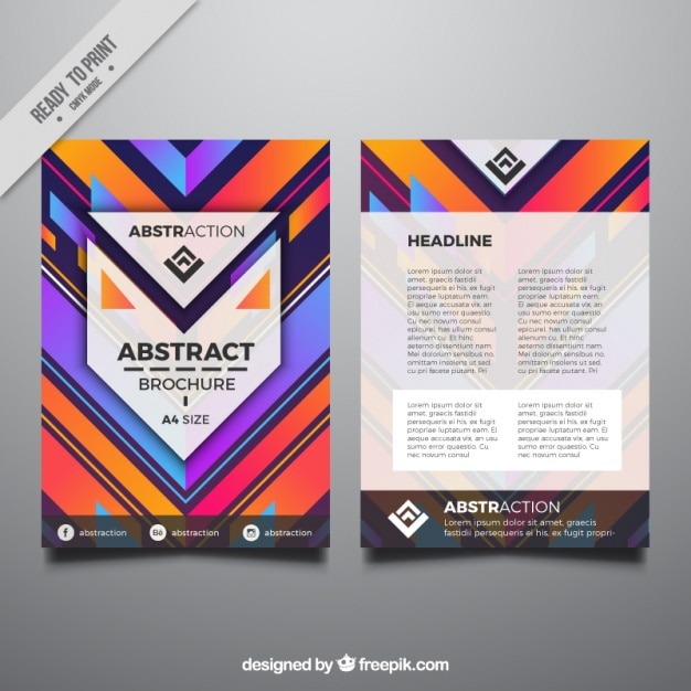 Free vector colorful striped corporate brochure