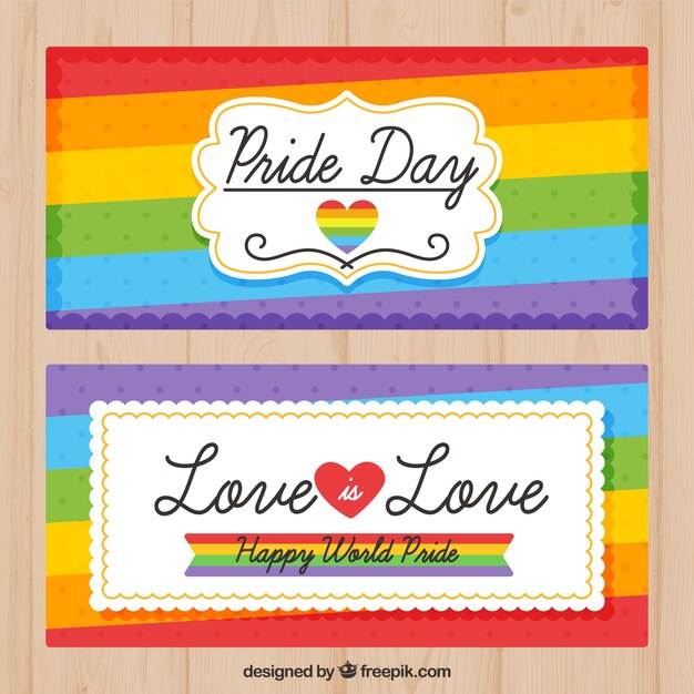 Free vector colorful stripes of pride day banner