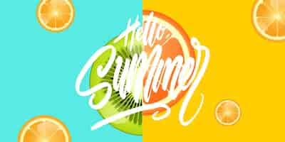 Free vector colorful summer background layout banners design horizontal poster greeting card header for website