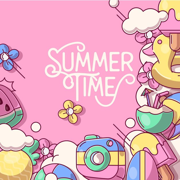 다채로운 여름 배경 레이아웃 배너 디자인 웹사이트에 대 한 가로 포스터 인사말 카드 헤더