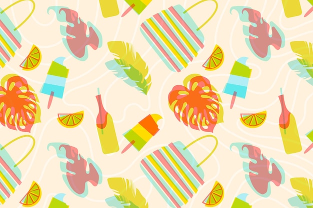 Colorful summer background for zoom