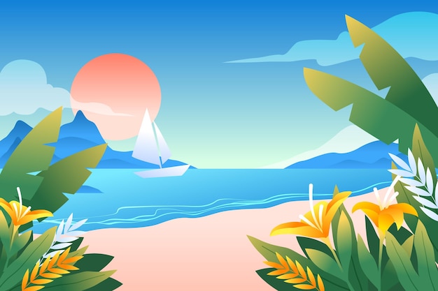 Бесплатное векторное изображение Красочный летний фон