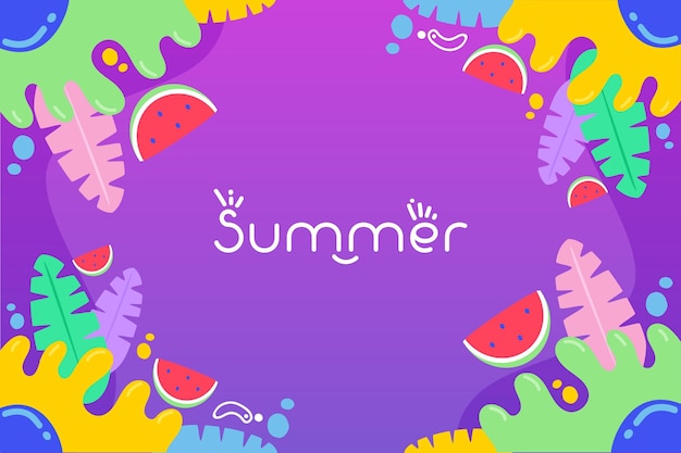Бесплатное векторное изображение Красочный летний фон