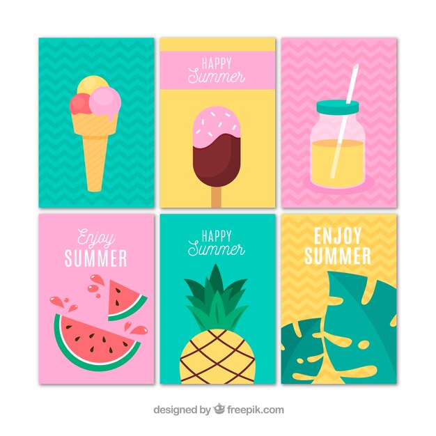 Colorful summer card pack