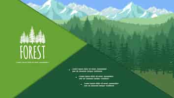 Бесплатное векторное изображение Красочная композиция летнего леса