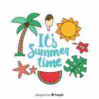 Free vector colorful summer lettering