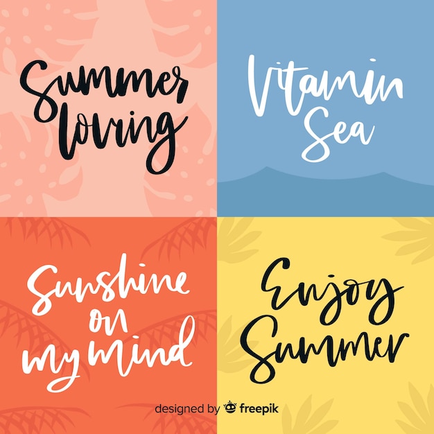 Free vector colorful summer lettering