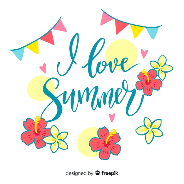 Free vector colorful summer lettering