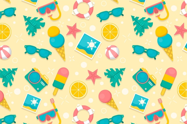 Free vector colorful summer pattern concept