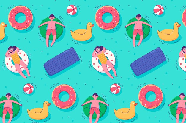 Colorful summer pattern illustrated