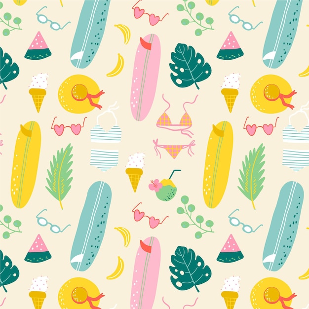 Free vector colorful summer pattern