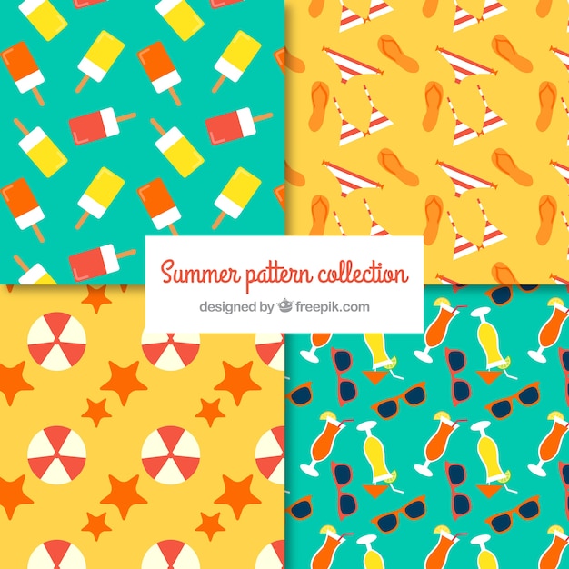 Colorful summer patterns in flat design