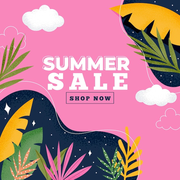 Бесплатное векторное изображение Красочная летняя распродажа фон