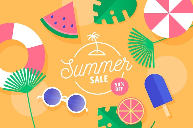 Free vector colorful summer sale concept