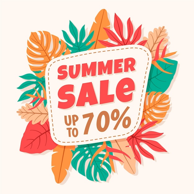 Free vector colorful summer sale concept