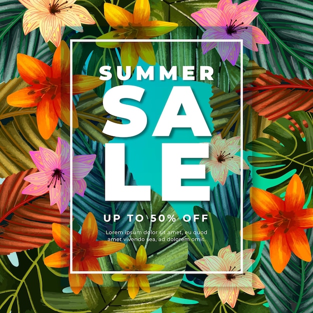 Colorful summer sale concept