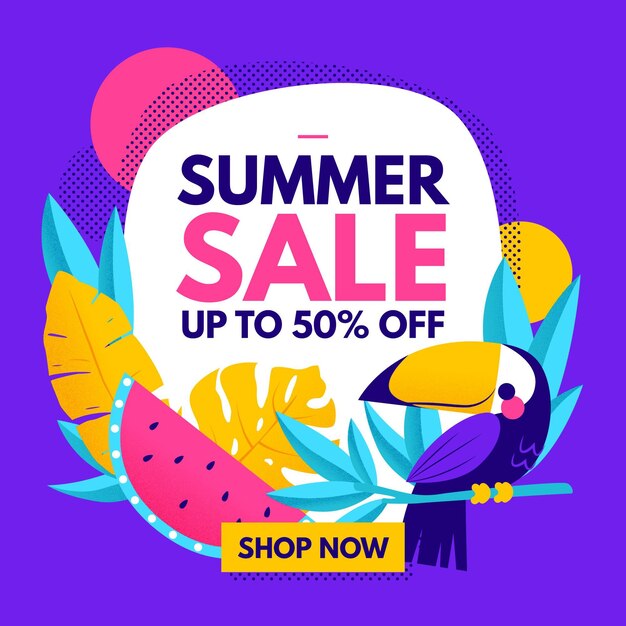 Colorful summer sale concept