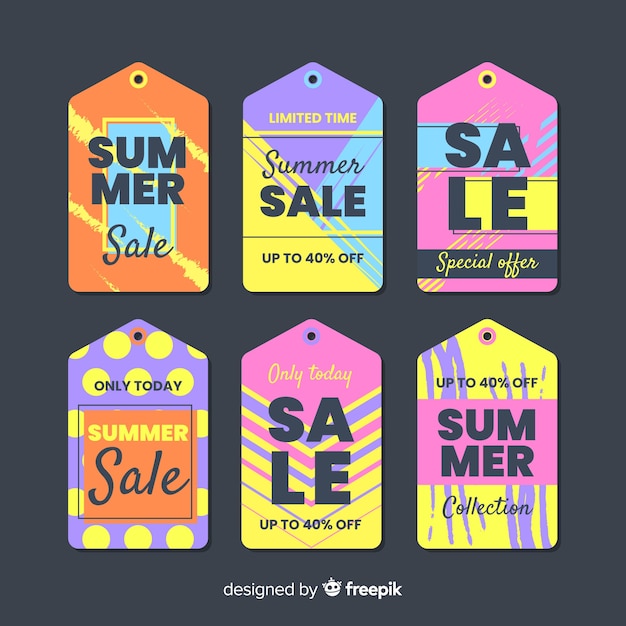 Colorful summer sale label collection