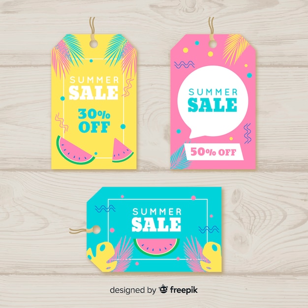 Colorful summer sale label collection