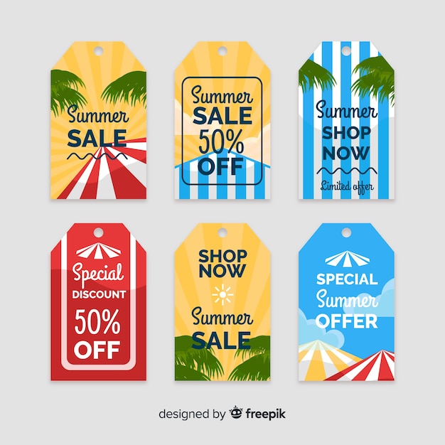 Colorful summer sale label collection