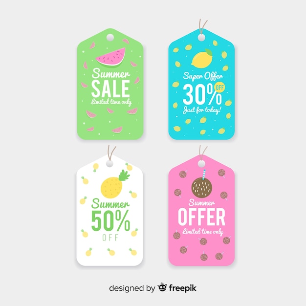 Colorful summer sale label collection