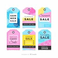 Free vector colorful summer sale label collection