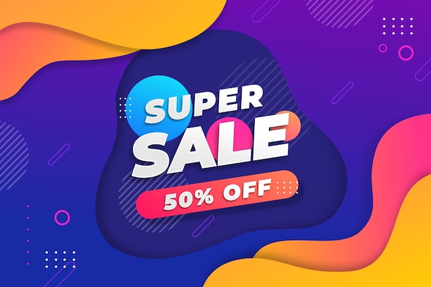 Colorful super sale background with offer