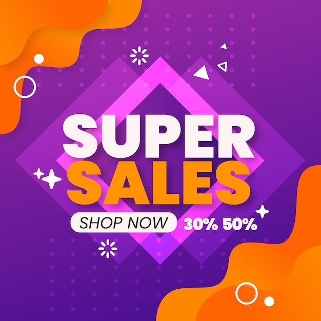 Free vector colorful super sales background