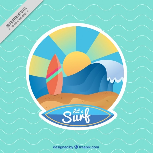 Free vector colorful surf background