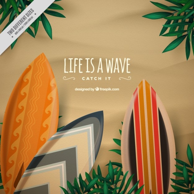 Colorful surfboards background